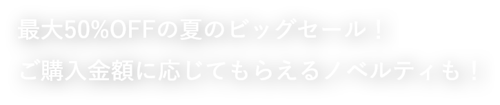 夏のビッグセールノベルティも！
