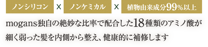 ノンシリコン×ノンケミカル×植物由来成分99％以上