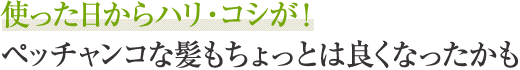 使った日からハリ・コシが！ペッチャンコな髪もちょっとは良くなったかも