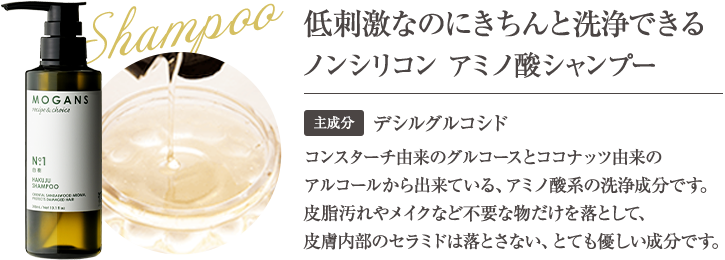 低刺激なのにきちんと洗浄できる ノンシリコン アミノ酸シャンプー